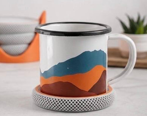 COVA Coaster Set with Holder | Modern 3D Printed Lattice Drink Coasters