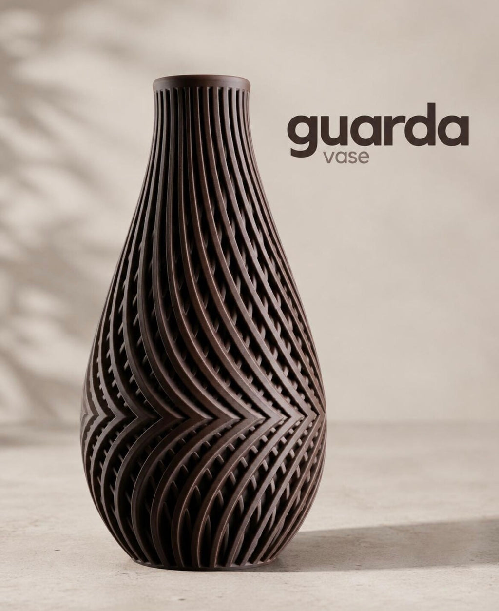 Guarda Vase | 3D Printed Decorative Vase | Modern Sculptural Home Decor | Ribbed Flower Vase | Minimalist Vase | Contemporary Decor