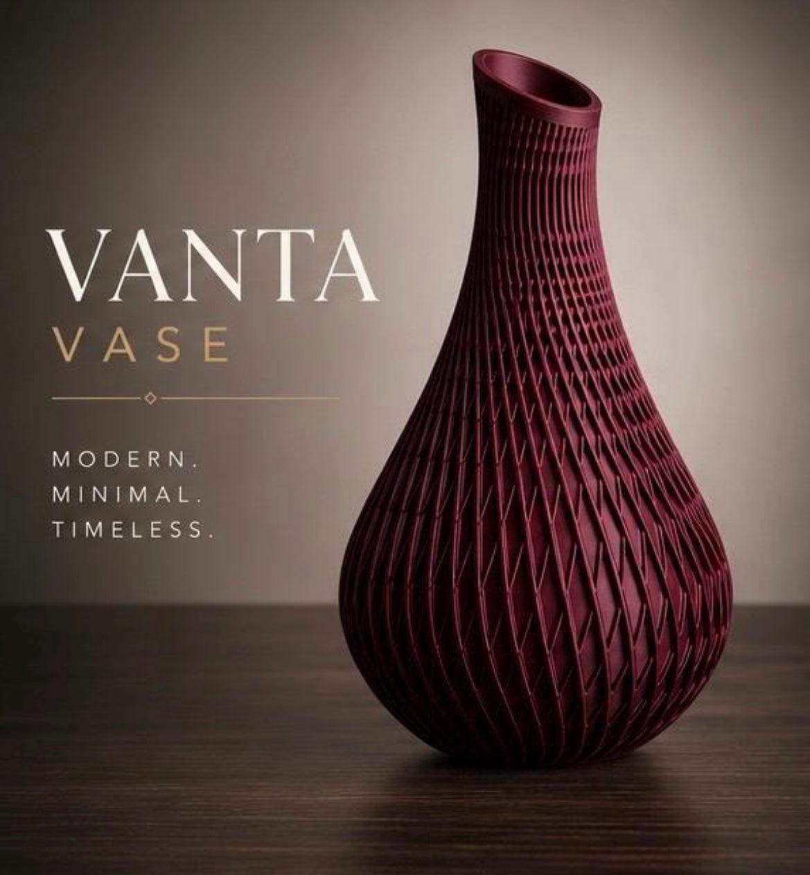 Modern 3D Printed Vase | Decorative Flower Vase | Minimalist Home Decor | Contemporary Sculptural Vase | Housewarming Gift | Vanta