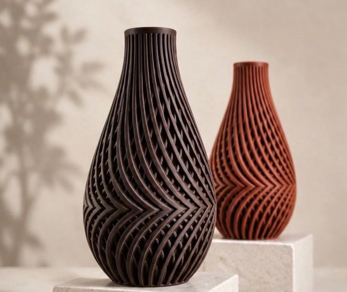 Guarda Vase | 3D Printed Decorative Vase | Modern Sculptural Home Decor | Ribbed Flower Vase | Minimalist Vase | Contemporary Decor