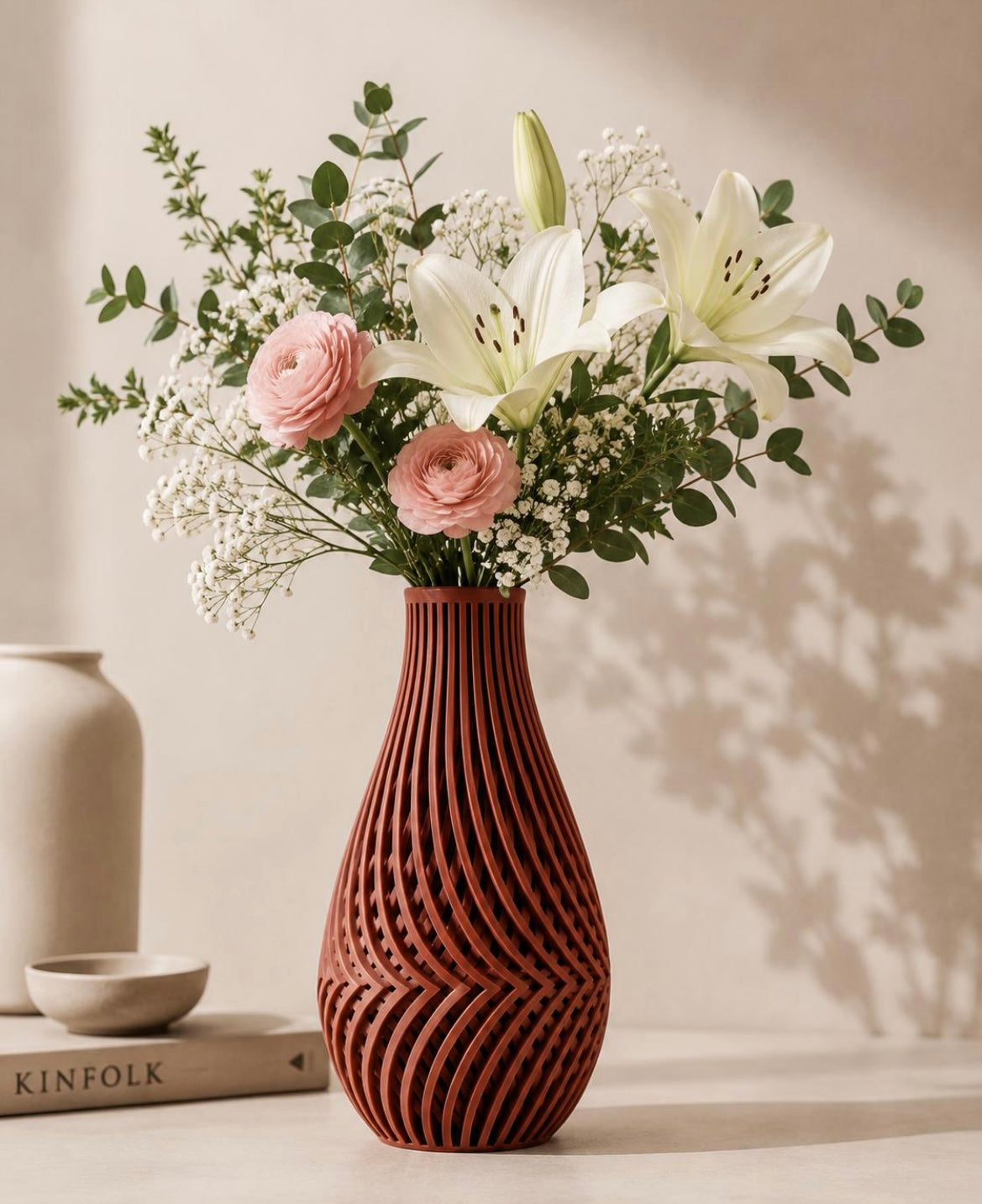 Guarda Vase | 3D Printed Decorative Vase | Modern Sculptural Home Decor | Ribbed Flower Vase | Minimalist Vase | Contemporary Decor