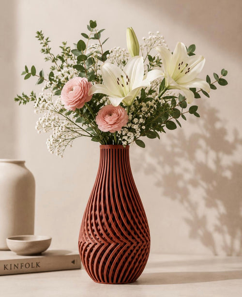 Guarda Vase | 3D Printed Decorative Vase | Modern Sculptural Home Decor | Ribbed Flower Vase | Minimalist Vase | Contemporary Decor
