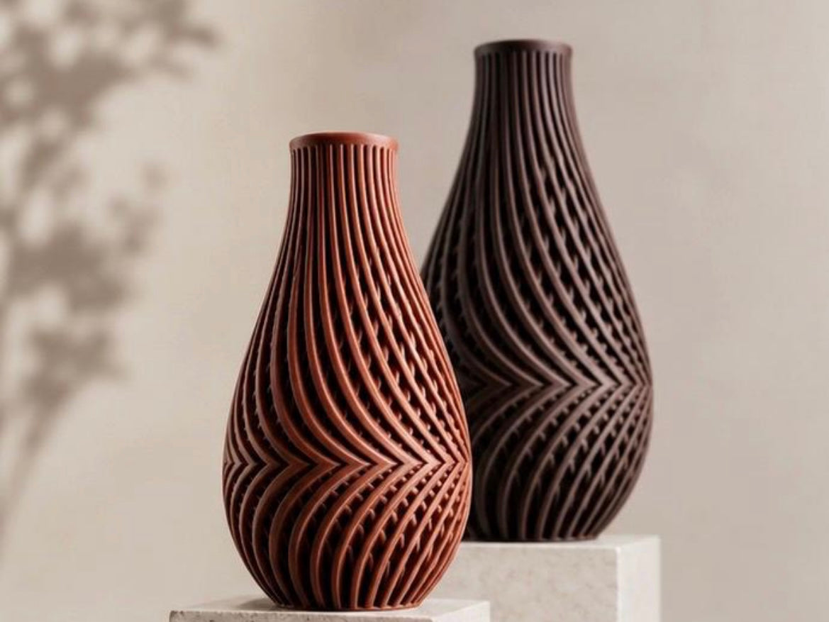 Guarda Vase | 3D Printed Decorative Vase | Modern Sculptural Home Decor | Ribbed Flower Vase | Minimalist Vase | Contemporary Decor