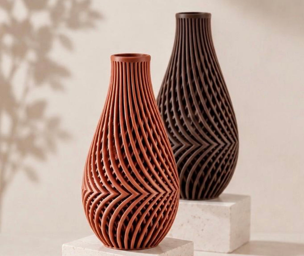 Guarda Vase | 3D Printed Decorative Vase | Modern Sculptural Home Decor | Ribbed Flower Vase | Minimalist Vase | Contemporary Decor