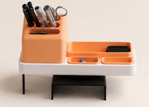 3D Printed Desk Organiser | Modular Desk Tray | Pen Holder | Office Storage | Desktop Organiser | Minimalist Workspace Decor
